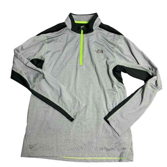 North Face‎ Mens Med Grey Kilowatt 1/4 Zip Ls Cba8 Flashdry - Picture 1 of 6